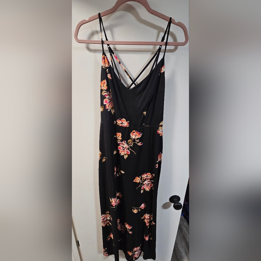 Floral, stretchy maxi dress